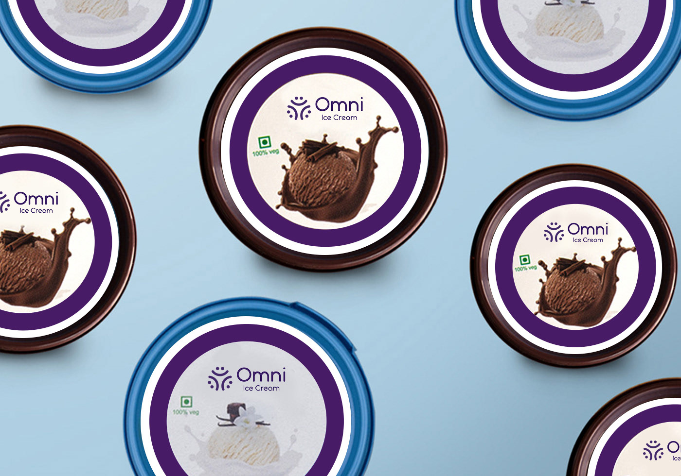 Omni Ice Cream Identity and Packaging Design by Vowels