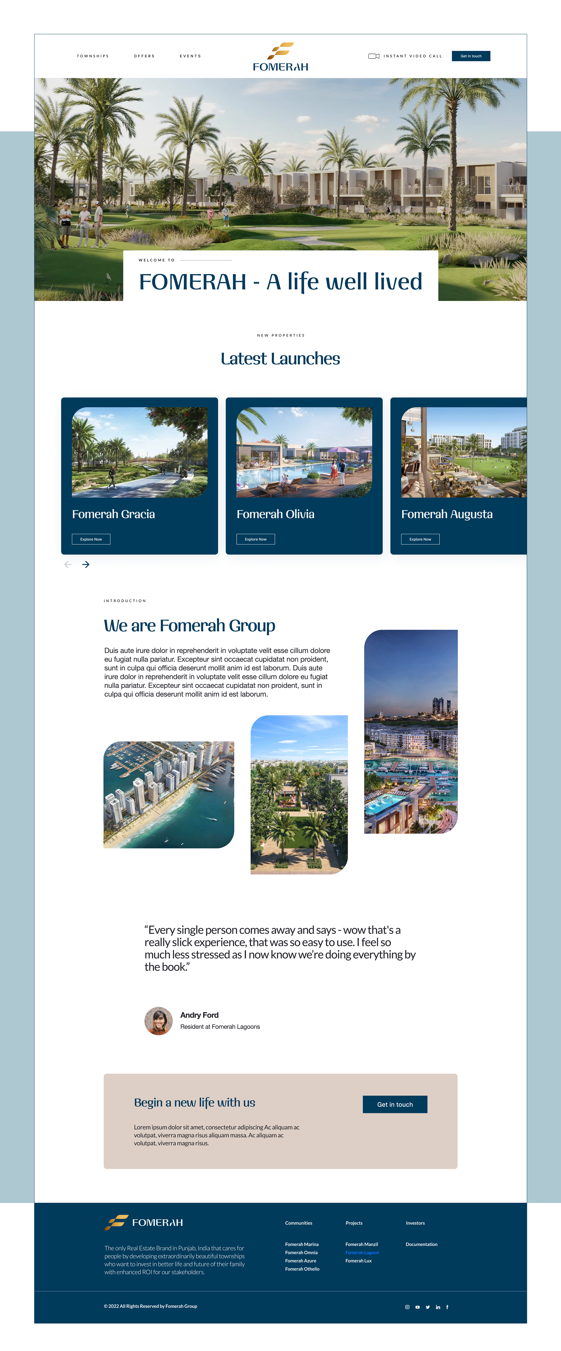 Fomerah Website Design for Real Estate by Vowels