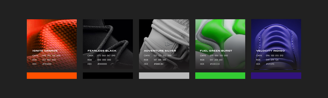 Brand Colors of Fuel Shoes